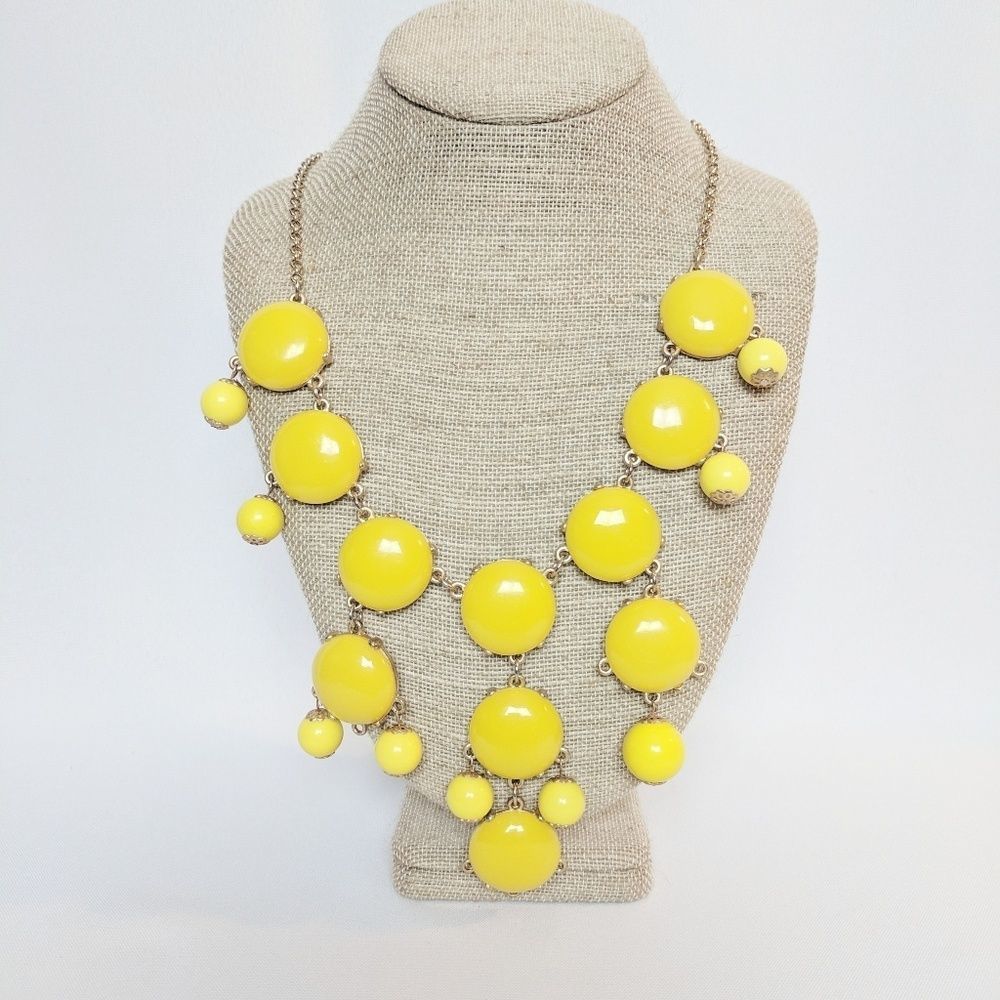 J. Crew Yellow Bubble Style Statement Necklace